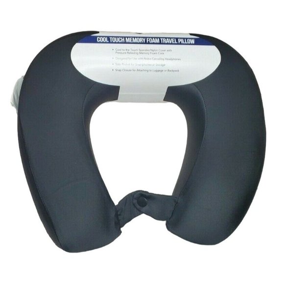Premium American Tourister Cool Touch Memory Foam Travel Pillow with Pocket - Picture 1 of 12